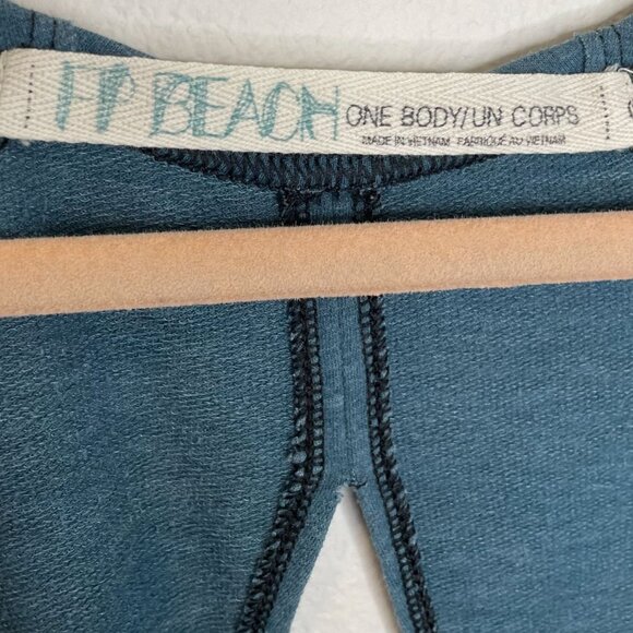 Free People Beach Teal Faux Wrap Open Back Top, One Body - Picture 6 of 9